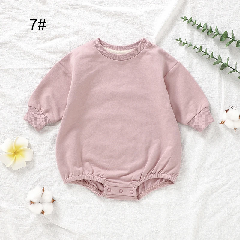 New Baby Boutique Romper 100% Organic Cotton Solid Sweater Long Sleeved Baby Rompers 0-3 Months - Image 5