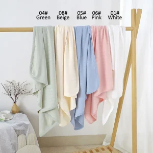 Soft Breathable Pointelle Rib Baby Blanket Cotton Knit Swaddle Blanket for Newborns Infants