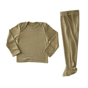 Solid Organic Cotton Jersey Baby Layettes Baby Sleeper Baby Two-piece Set