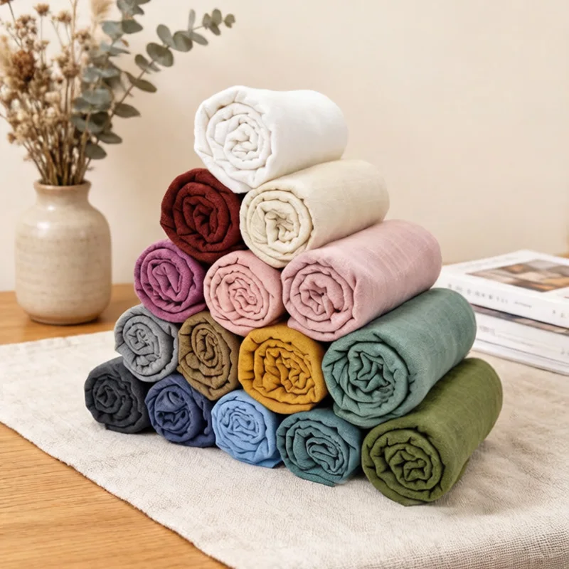 Viscose Bamboo Organic Cotton 120x120cm Muslin Blanket Baby Swaddle Blanket