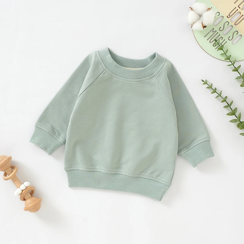 100% Organic Cotton Long Sleeve T Shirts Terry Baby Clothes Baby Pullover Baby Sweatshirt - Image 5