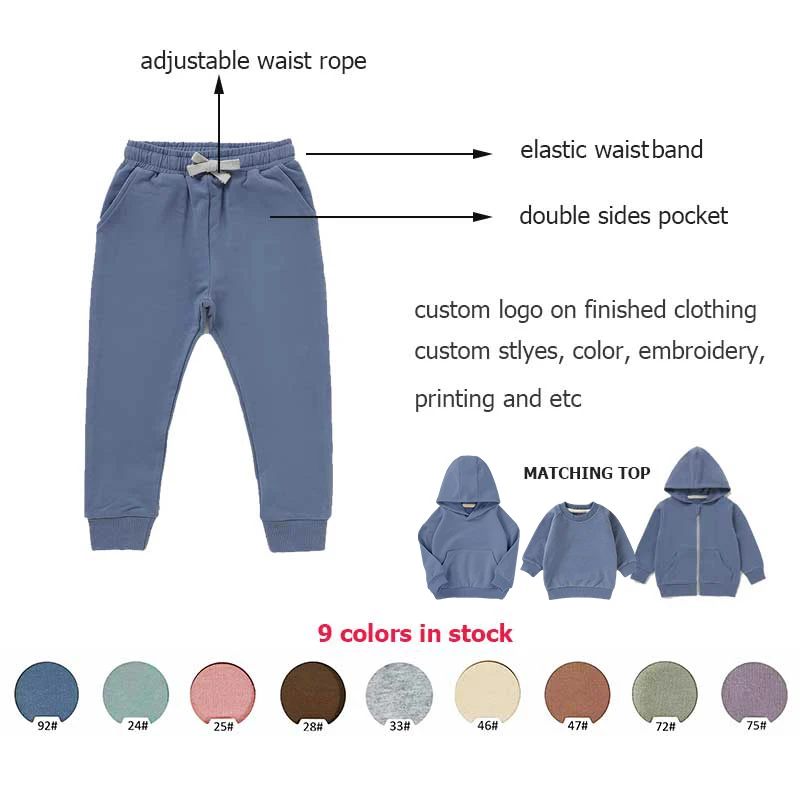 Wholesale New Design Plaid Elastic Waist Full Length Baby Pants Baby Jogger Pants Children Kids Pants - Image 4