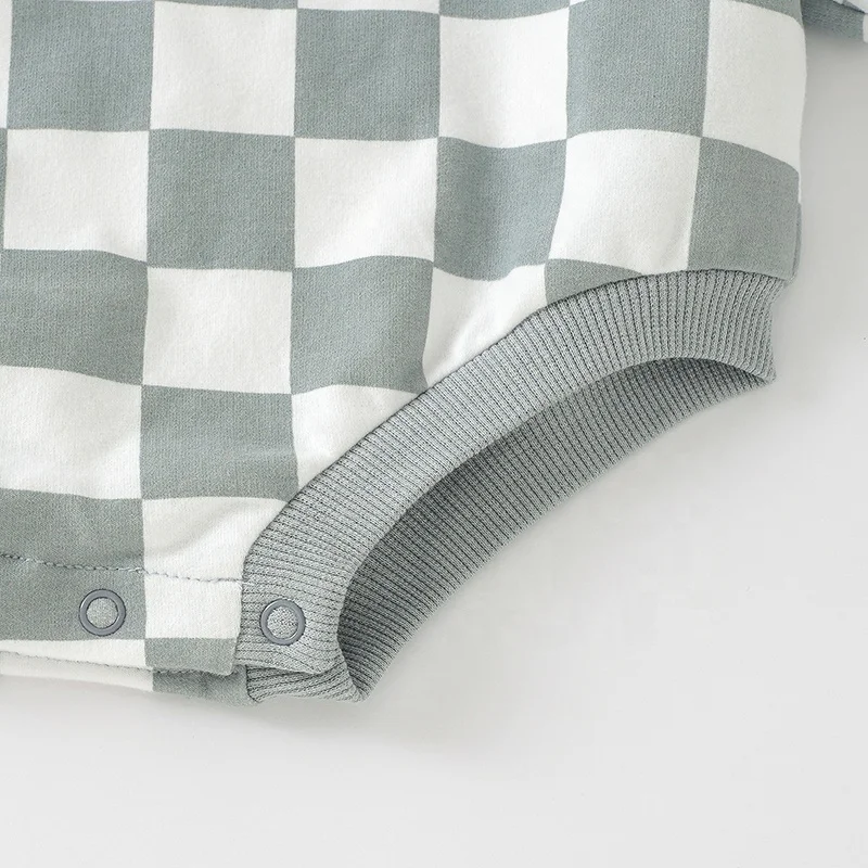 Rib Cuff Stretchy Long Sleeve Autumn Winter Organic Cotton Baby Romper Clothing Baby Boy Romper - Image 6