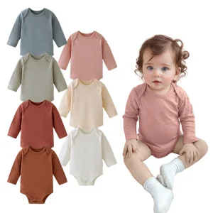 New Design Soft, Warm and Breathable Honeycomb Jacquard Mesh Fabric New Born Baby Bodysuit Romper