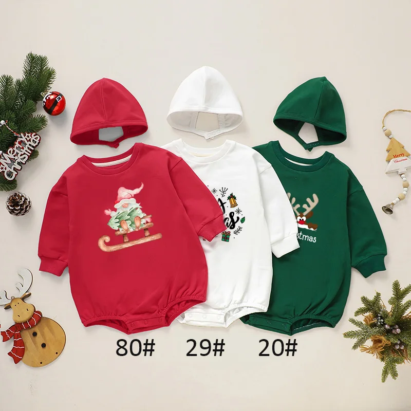 Hot Sale Products Organic Cotton Print Baby Romper and Cap Clothes Long Sleeve Baby Christmas Clothes Casual Baby Romper - Image 3