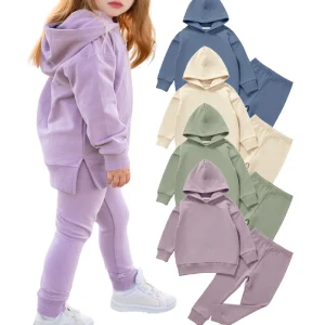 French Terry Mini Hoodie and Leggings Set, Toddler Clothes Set, Kids Hoodie Set Baby Jogger
