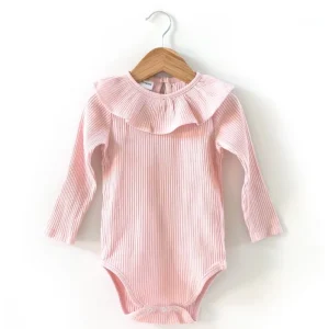 Super Soft Onesi Ruffle Collar Baby Girls Romper Bodysuit Outfits