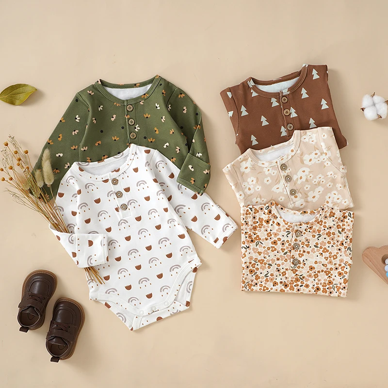 Print Onesies Knitted Baby Sweatshirt Romper Organic Jumpsuit Knit Baby Romper - Image 6