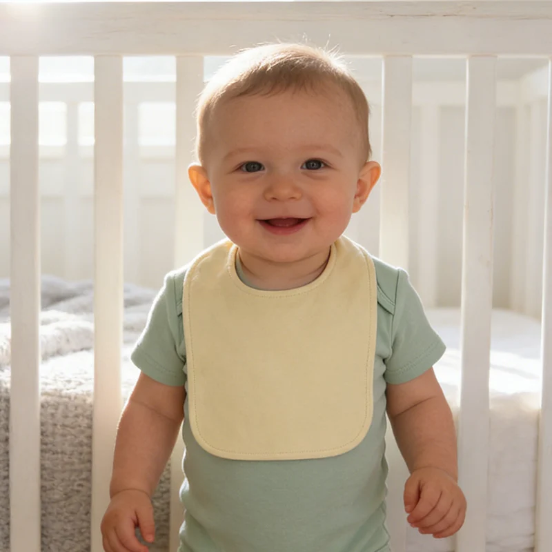 Unique Snap Closure Baby Bibs U Shape Organic Cotton Baby Bandanas - Image 2