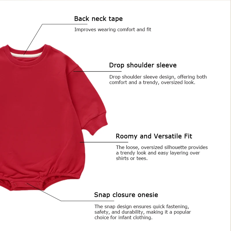 Hot Selling French Terry Support Custom Printing Baby Romper Organic Cotton Christmas Clothes for Kids - Image 4