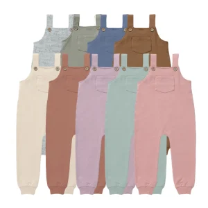 Autumn New Baby Boys Denim Pocket Overalls Cute Kids Casual Suspender Trousers Kids Girls Pants