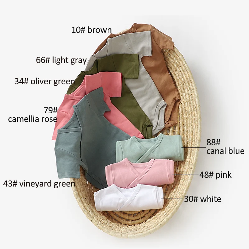 Wholesale in Stock 100% Organic Cotton Kimono Baby Romper Organic Baby Grow - Image 3