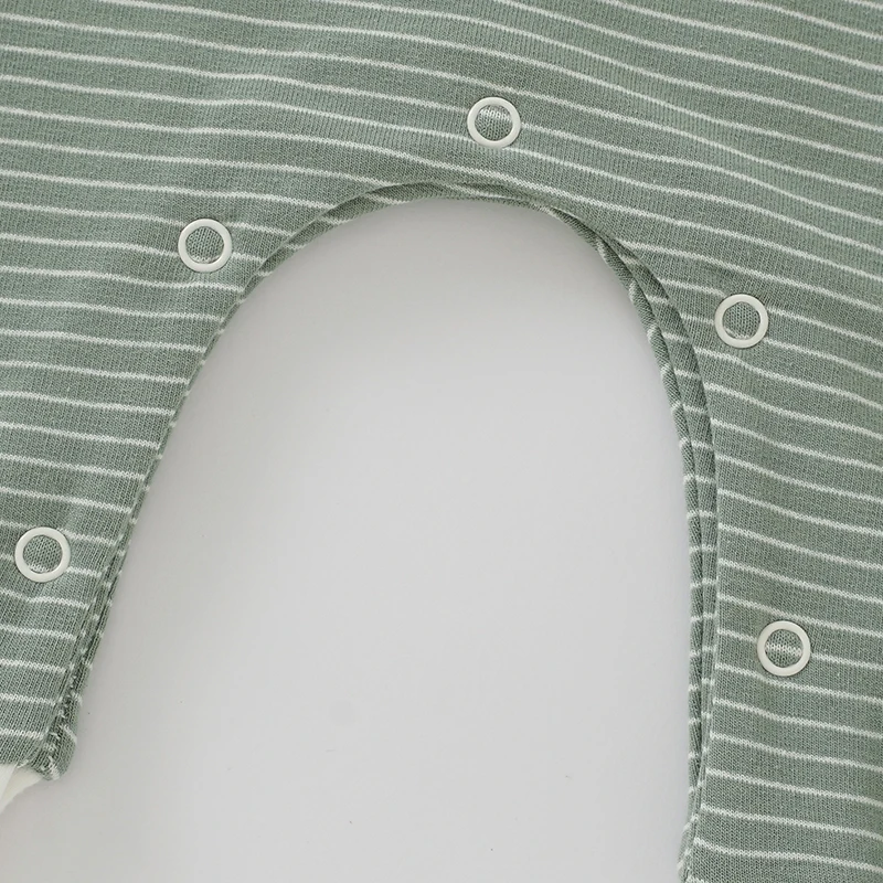 Stripe Full Sleeve Pullover Baby Onesie Rompers Snap Crotch Baby Rompers Clothing - Image 4