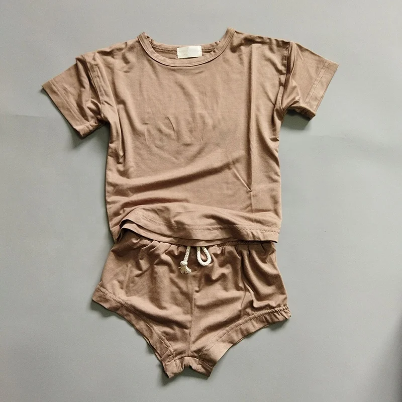 Soft and Cozy Loose Rayon Baby Summer Clothing Set Baby Tee Shirt Shorts Set - Image 2