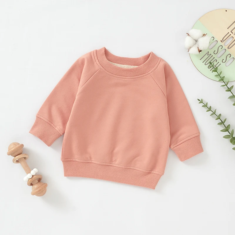 100% Organic Cotton Long Sleeve T Shirts Terry Baby Clothes Baby Pullover Baby Sweatshirt - Image 6