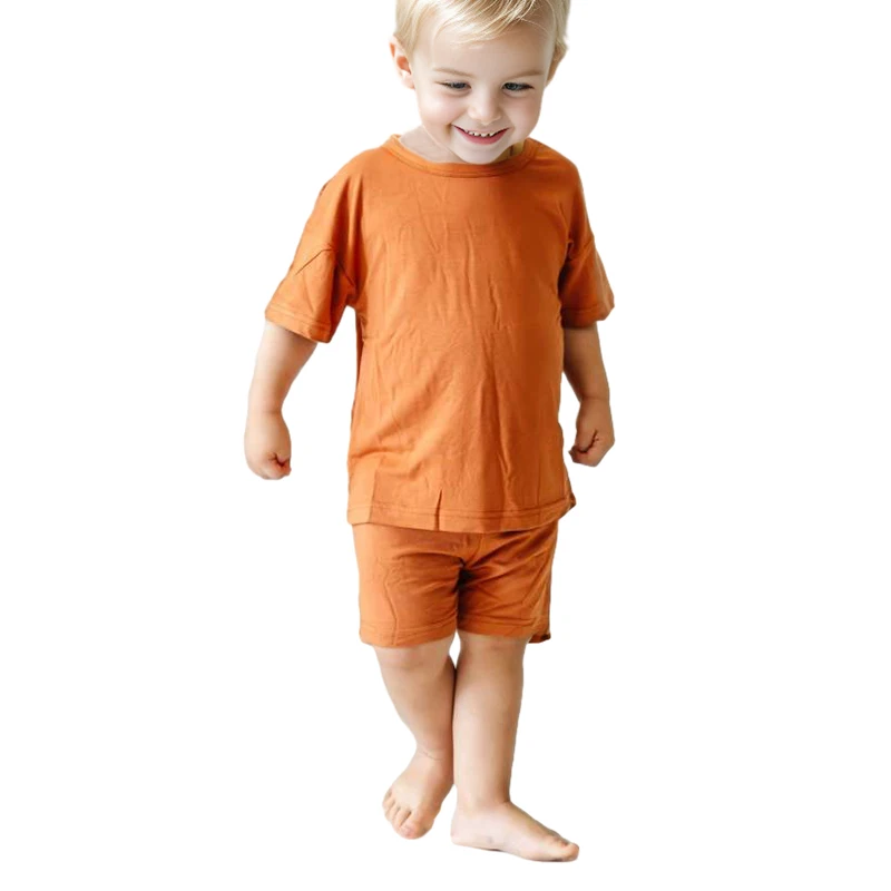 Summer Short Sleeve Soft Baby 2pcs Pajamas Set Baby Top and Shorts Viscose Bamboo Pajamas Baby Clothing Set - Image 2
