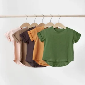 Wholesale Organic Cotton Plain Short Sleeve Pullover Baby T Shirt