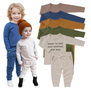 Soft Sleeved Autumn Leggings Baby Clothes Set Baby Organic Cotton Pajamas Set
