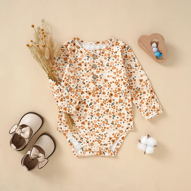 Print Onesies Knitted Baby Sweatshirt Romper Organic Jumpsuit Knit Baby Romper - Image 4