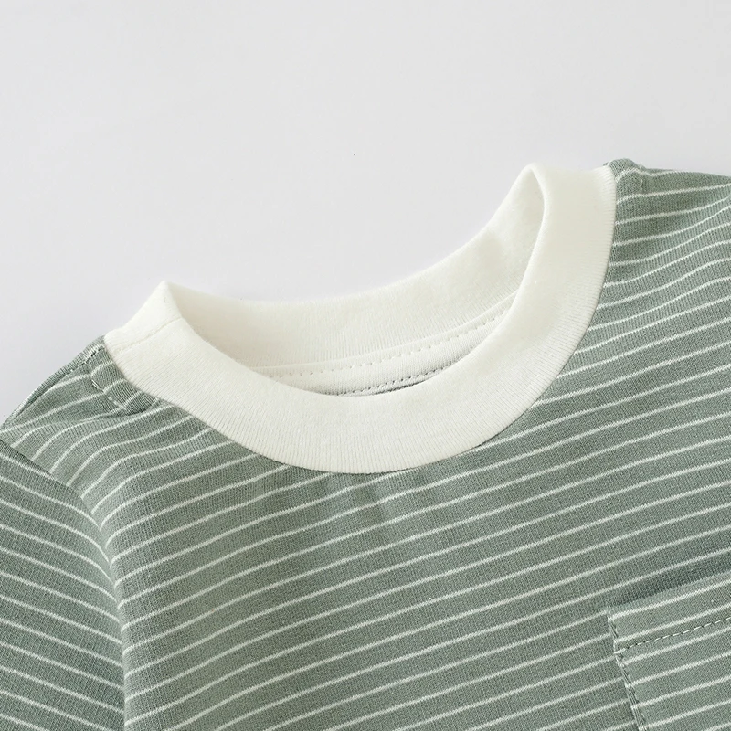 Stripe Full Sleeve Pullover Baby Onesie Rompers Snap Crotch Baby Rompers Clothing - Image 2