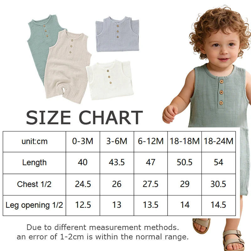 Muslin Baby Romper | 100% Organic Cotton Breathable Infant Jumpsuit for Summer - Image 5