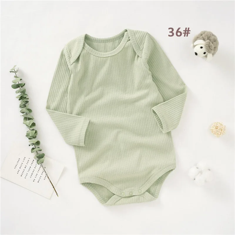 Manufacturer Super Soft Sleeve Baby Rompers Solid Ribbed Organic Cotton Sleeve Baby Romper Clothes - Image 6