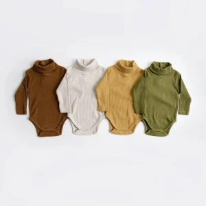 Ribbed Long Sleeve Turtleneck Toddler Baby Bodysuit