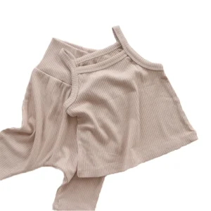 2024 Hot Sale 4*2 Rib Fabric Baby Set Good Elastic Comfortable Baby Suit