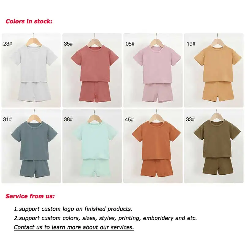 Summer Short Sleeve Soft Baby 2pcs Pajamas Set Baby Top and Shorts Viscose Bamboo Pajamas Baby Clothing Set - Image 3