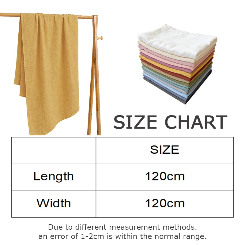 Viscose Bamboo Organic Cotton 120x120cm Muslin Blanket Baby Swaddle Blanket - Image 3