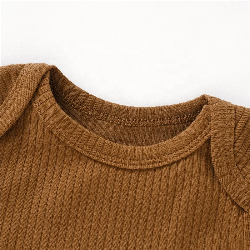 0mths-12mths 12 Colors Ready to Ship Unisex Solid Snap Crotch Short Sleeve Rompers Newborn Baby Bodysuits - Image 2