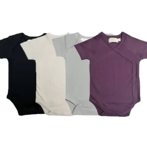 Snap Button Organic Cotton Solid Knitted Baby Romper Bodysuit